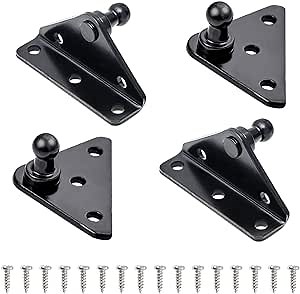 ARANA 13𝒎𝒎 Gas Struts Mounting Bracket, Ball Stud Mount Brackets for Universal Lift Supports Shocks Spring Prop Kits Hardware 4PCS with 16 Screws (Only Fits 13mm Ball Head)