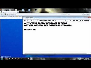 Como poner google como su pagina de inicio