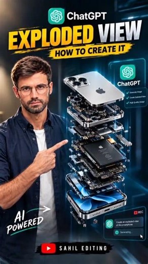 I Used ChatGPT to Create an EXPLODED VIEW 😱🔥 | Luxury Watch AI Edit |#Sahil Editing #viral shorts