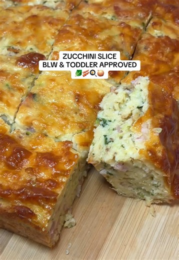 BLW Zucchini Slice - Toddler Approved Bacon & Cheese Bake