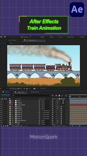 Train Animation in After Effects Tutorials.#tutorial
