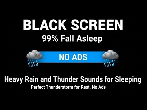 Gentle Night Rain 10 HOURS Rain Sounds for Sleeping - Dark Screen to Beat insomnia, Relax, Study