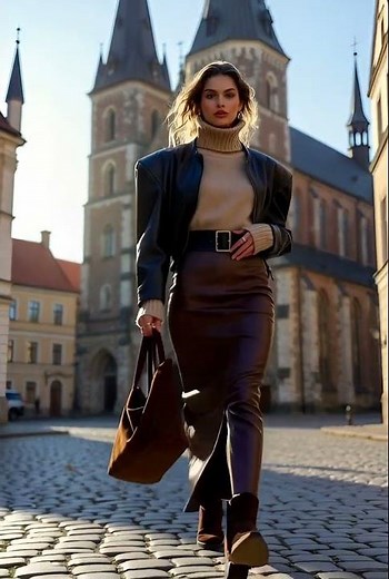 👗👒💖 Leather Pencil Skirt Power Looks | Chic Autumn Style
