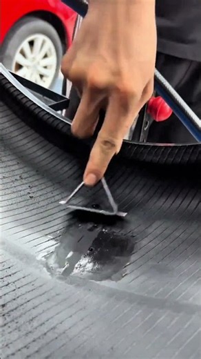 How to Repair Tubeless Tire Puncture with Patch! 🛠️🚗 #shorts #carrepair #automotive #diy #viral