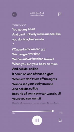 COLLIDE #justineskye #tyga #spedupaudios | collide