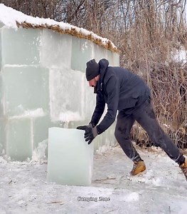 Making an ice shelter so you can survive a fierce winter storm _ Extreme Winter Survival. | Camping Zone
