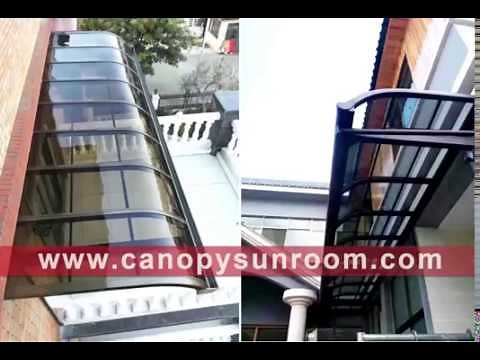 Outdoor house terrace patio balcony door window sunshade polycarbonate canopy shelter cover awning