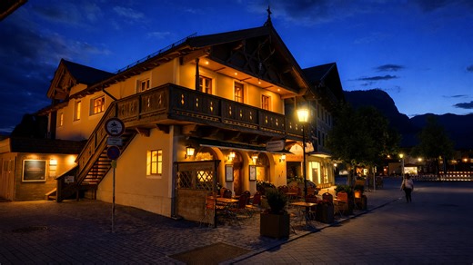 Garmisch Partenkirchen Germany peaceful alpine evening walk (4K)