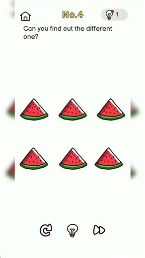 Brain Out Level 4 Solution | Can you find out the different one? 🍉