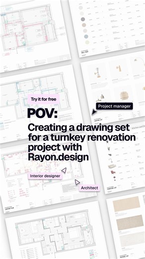 Rayon.design | POV: You are creating an architectural drawing set for your turnkey renovation project with @Rayon.design. 1️⃣ Step: Import a DWG/PDF or... | Instagram