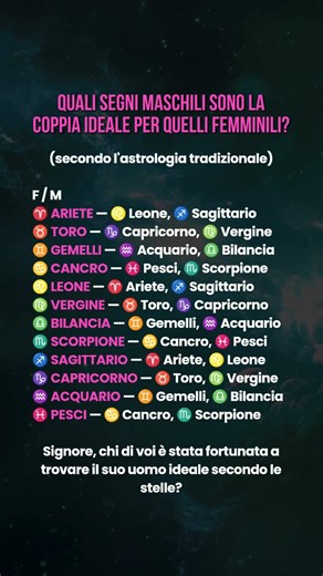 ✨ La tua coppia ideale nello zodiaco #zodiaco #astrologia #oroscopo #segnizodiacali