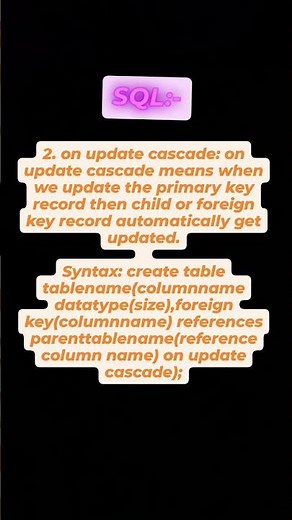 "ON UPDATE CASCADE in SQL: Auto-Update Child Records with Foreign Key!"