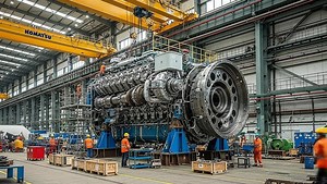 3M views · 15K reactions | a freighter engine is being build in a mega factory | Under Review | Facebook
