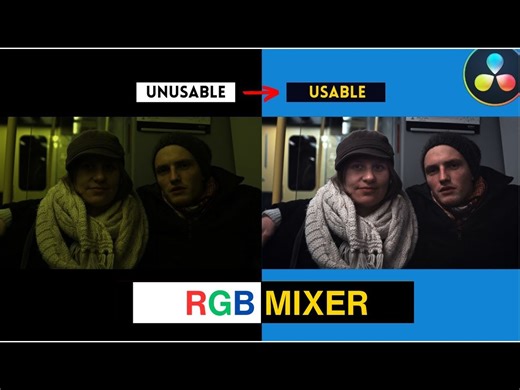 在 DaVinci Resolve 中使用 RGB 混合器轻松修复糟糕的视频素材！