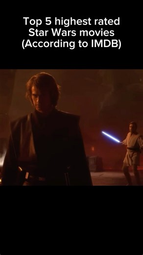 Top 5 highest rated Star Wars movies #starwars #starwars #lightsaber #battlefront3