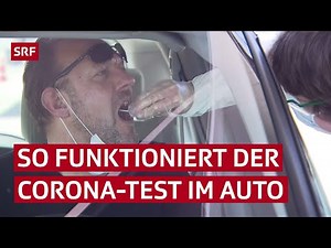 Im Auto auf das Coronavirus getestet: Grosser Andrang im Testzentrum in Bern | SRF News
