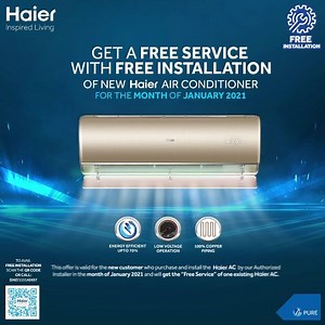2.5K views · 153 reactions | Haier is offering free service and free installation on the purchase of a new air conditioners for the month of January 2021! Hurry up and avail this limited time offer! #Haier #HaierAirConditioners #FreeACInstallation | Haier | Facebook