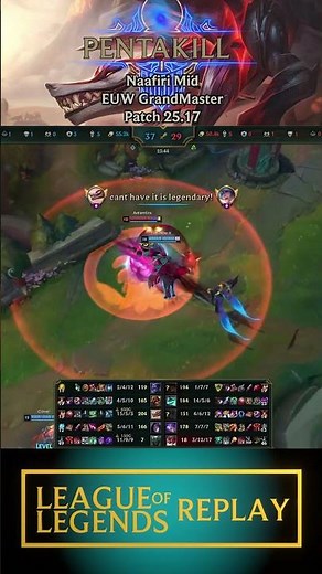 Naafiri Mid Pentakill - EUW GrandMaster - Patch 25.17