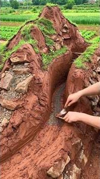 Miniature DIY Railway Track Through Rocky Mountain Cutting Construction #DIY #miniature #train#craft