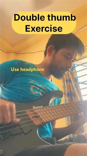 Bass guitar Double thumb exercise \\ bass double thumb lesson ￼￼#shorts #basslesson #live #exercise