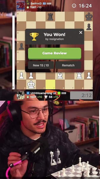 Clutching a dub on the Chessnut GO to get back to 1500 rapid! Chessnut GO coming soon!! Follow @chessnutofficial for updates, make sure you use code CAMERON for a discount #chess #chessimprovement #chesstactics #chessnut #chesscom #rapid #chesstok #twitch #streamer #chessstreamer