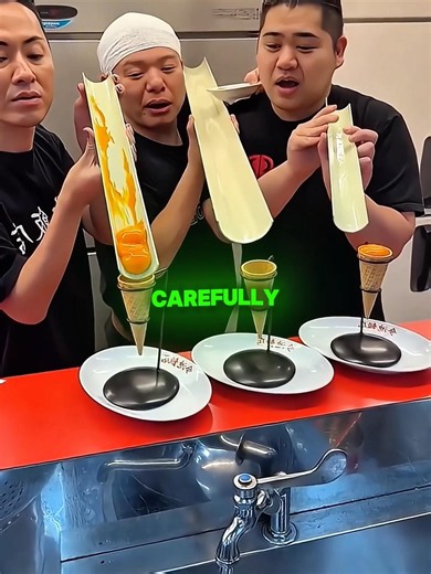 Master chef made eggs jump into a cone and his juniors could not believe their eyes ❤️