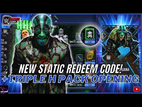 NEW STATIC REDEEM CODE! + HUGE TRIPLE H PACK OPENING! WWE Supercard