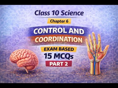 Class 10 Science Chapter 6 MCQs | Control and Coordination | 15 Exam Based MCQs | Part 2