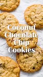 Recipe > https://joyfoodsunshine.com/coconut-chocolate-chip-cookies These beauties are everything a cookie should be - buttery & perfectly sweet with crisp edges and chewy centers - plus they are loaded with chocolate and coconut. These chocolate chip coconut cookies are easy to make! The dough comes together in 5 minutes and there's no chilling required. Then, they bake for a mere 8 minutes, meaning you could be in a state of pure coconut bliss in 20 minutes flat! | Joyfoodsunshine | Facebook