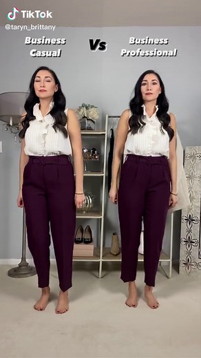 Business Casual vs Business Professional❤️ Today I wanted to share how you can style one top & pair of pants for either work environment with a few small changes. The changes I made were different structures of the blazer, shoe height, and bag style. Would you like to see more side by sides like this?⬇️ Link to shop: https://liketk.it/3Tszr #workwearoutfitinspo #businesscasual #businessprofessional #fallworkwear #styletipsforwomen #outfitideas4you
