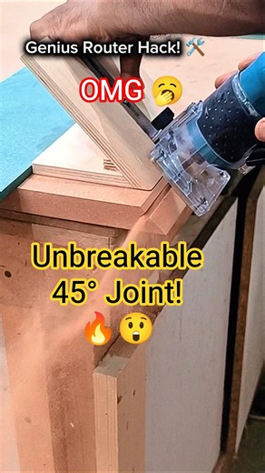 How to Make 45° Miter Joints 10x Stronger! 🛠️ #shorts #woodworking #diy #tool #tips