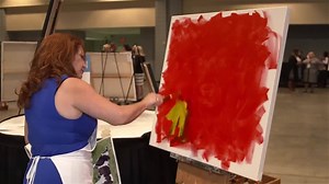 This was sooooooo much fun to do! Let me know what you think! I had no time to even think about what I was painting. (Which was probably a good thing) AND, thank GOD I didn't realize that I was being shown on three BIG screens while I was painting! | Paula Jones Fine Artist