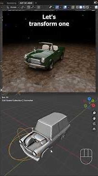 Transform One Car into Another using Geometry Nodes in Blender | #blender3d #artofabhishorts #shorts