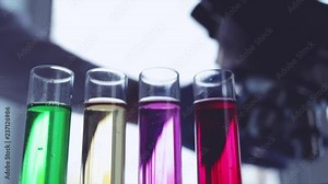 Laboratory tube and microscope. Laboratory tube and microscope is used by scientists and students for analysis and study in chemical laboratories, for research experiments in science-educational demo.