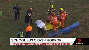 1.4K views · 22 reactions | Seven children remain in hospital with serious injuries after a truck slammed into their bus on the school run home in Melbourne’s west. The truck driver has been charged. 7NEWS Adelaide at 6pm | 7news.link/4584Cd9 #7NEWS | 7NEWS Adelaide | Facebook