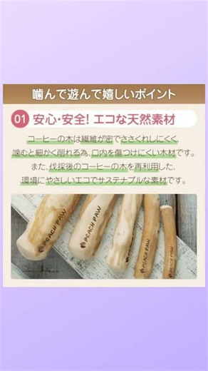 秒で全部変わる瞬間を見てください👀 Peach Paw コーヒーウッド犬用おもちゃ