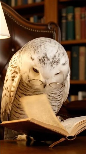 A cute cow is reading a book 😂 #funny #ai #owl #reading
