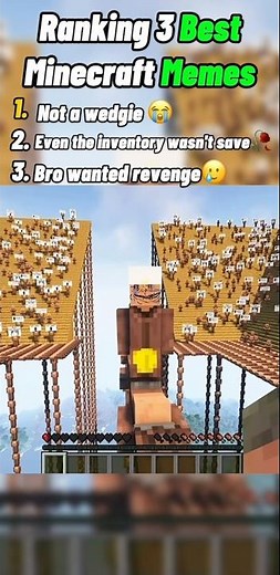 Last villager was happy with a wedgie 😭 #minecraft #minecraftmemes #minecrafter