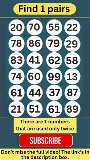 Number Search Challenge – How Fast Can You Spot the Match? Let’s Play! #puzzle#Memory#braingame