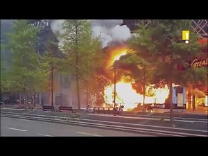 An Bus Caught Fire After Battery Explosion