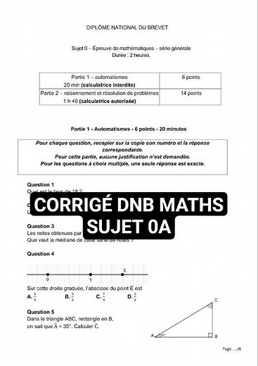 DNB Maths Answer Key Subject 0A — General Series Exam