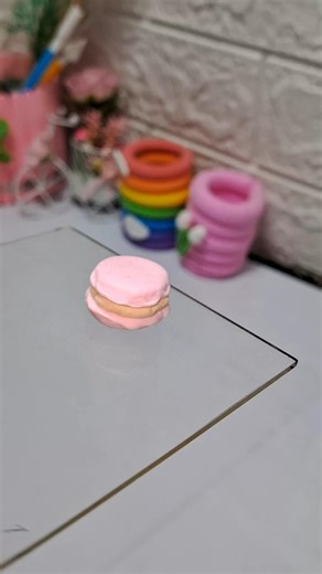 DIY Mini Macaron 🍪 | Cute Clay Dessert Miniature | Easy Craft #shorts