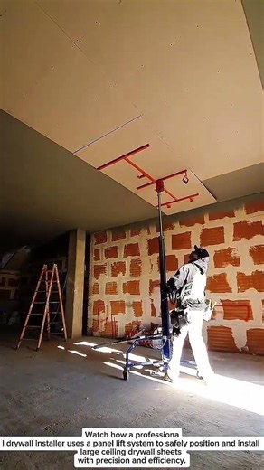 Drywall Installation Speed Hack! Ceiling Panel Lift That Saves Hours of Work
