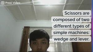 Scissors are composed of two different types of simple machines: wedge and lever.