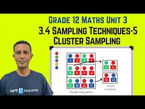 Grade 12 Maths Unit 3: 3.4 Sampling Techniques 5 Cluster Sampling | Saquama