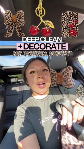 I don’t play about my car 😍 ( everything is linked in my TikTok showcase Amazon storefront ) ✨ #fypシ #caraccessories #leopardprint #cleancar #cleaningtiktok