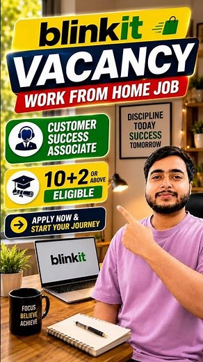 Blinkit Work From Home Job 2026 | Online Jobs at Home | 12th Pass Freshers | Apply Now!!!