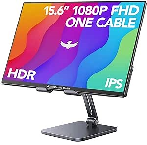 The Portable Monitor - 15.6" Full HD USB/HDMI Portable Screen for All Laptops, Windows, Mac, Android, iPhone, Linux, PlayStation 4/5, Xbox, Switch