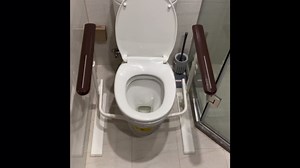 Toilet Safety Rails for Seniors - Toilet Safety Frame with Nighttime Reflective Armrests & Base, 3-Speed Height Adjustment, Toilet Safety Frames & Rails Fits Most Toilets, 3-Hole Depth Adjustment