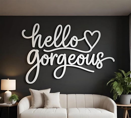Hello Gorgeous Metal Wall Sign, Room Decor, Beauty Salon Decor Salon Sign, Bridal Shower Gift Wedding Gift - Etsy